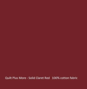 Premium Solid Claret Red Quilting Fabric by the Yard – 100% Cotton, 43” Wide - Picture 1 of 1
