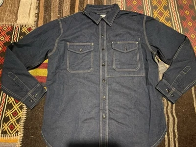 Filson Denim Work Shirt 20249478 Indigo Navy Dark Blue Jean Pre Washed Large - Image 1 of 4