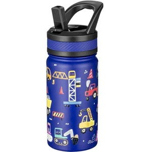 Botella de agua aislante para niños de 14 OZ con pajita - acero inoxidable de doble pared Va... - Imagen 1 de 6