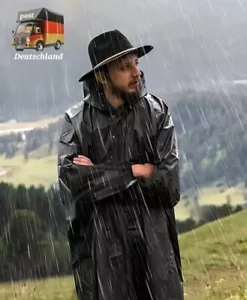 Wasserdicht Regenjacke Raincoat Regenmantel mit Kapuze Regenschutz Regenponcho - Bild 1 von 6