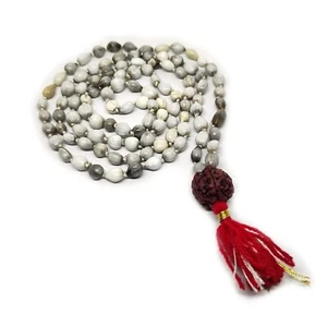 RUDRADIVINE Crystal 108+1 Beads Vaijayanti Mala (Off-White) - Picture 1 of 3