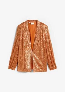 Pailletten-Blazer mit Schalkragen Gr. 44 Metallic Kupfer Damen Abend-Sakko Neu* - Bild 1 von 1