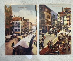 BOLZANO CITTA'-BOZEN-MERCATO OBSTMARKT-LOTTO 2 CARTOLINE-C22-165 - Picture 1 of 1