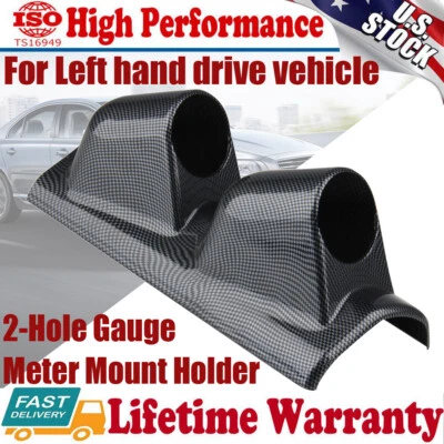 Universal 2" 52mm Controlador Izquierdo Fibra de Carbono Pilar A Doble 2 Agujeros Calibre Soporte Pod Foto 1 de 4