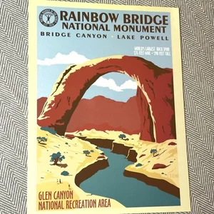 WPA Rainbow Bridge National Monument NPS Utah Glen Canyon Lake Powell Print 7x10 - Picture 1 of 6