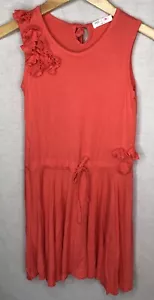 Mae Li Rose Girls Size 10 Red Salmon Sun Dress Boutique - Picture 1 of 6