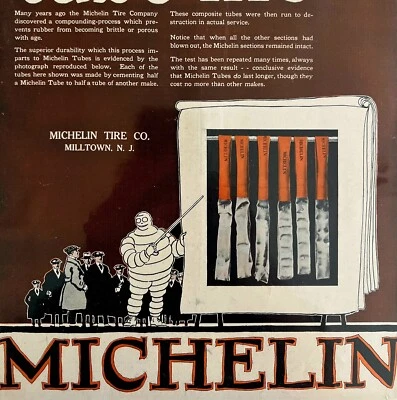 Michelin Man Neumáticos Tubos 1918 Publicidad Automoción Transporte Arte DWX9 Foto 1 de 2