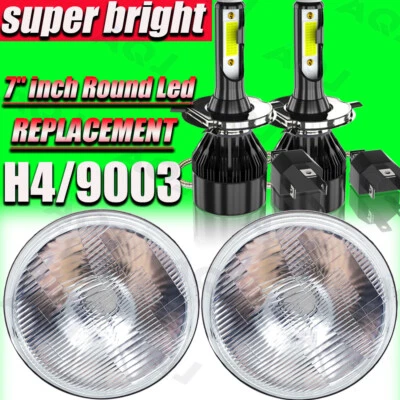 DOT Pair 7 Inch Round LED Headlights Hi-lo Sealed Beam For Mack R Series US Foto 1 de 4