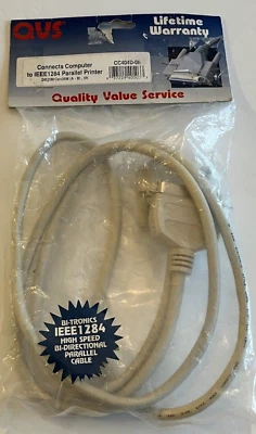 QVS IEEE 1284 Bi-Tronics Bi-Directional High Speed Parallel Cable New - Image 1 of 4