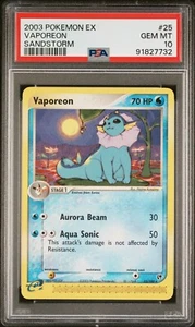 Pokemon Vaporeon Rare - EX Sandstorm - 25/100 - PSA 10 - Picture 1 of 2