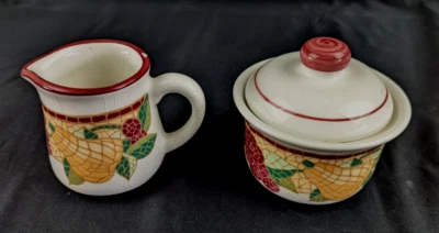 Juego de frutas, crema y azúcar de mosaico de loza Pier 1 Foto 1 de 4