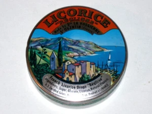 Vintage LICORICE REGLISSE La Vosgienne FRENCH Licorice DROPS Advertising TIN! - Picture 1 of 5