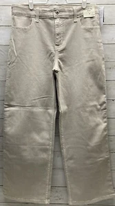Abercrombie Kids High Rise Wide Leg Jeans Beige Sz 17/18 Short Adjustable Waist - Picture 1 of 20