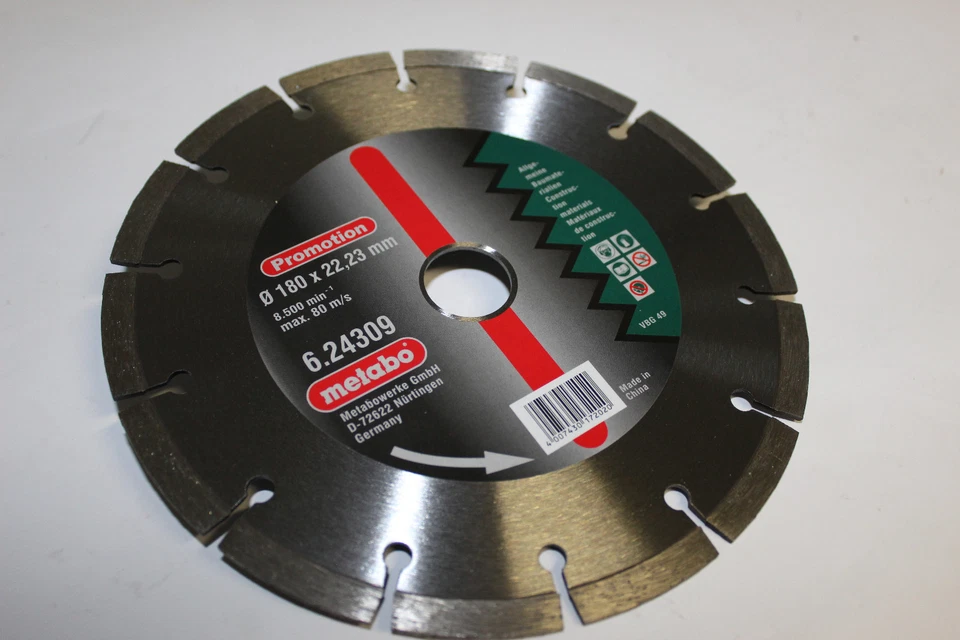 Metabo Diamanttrennscheibe 180 x 22,23mm Winkelschleifer W22 24 26 WE 22 24 WEA  - Bild 1 von 1