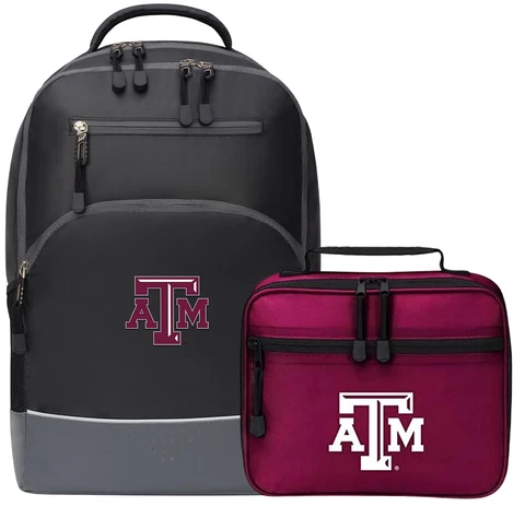 Collegiate Backpack and Lunch/Toiletry Tote Bag Combo (Texas A & M Aggies) Cover