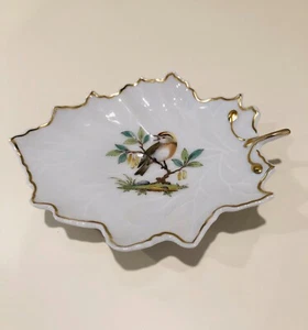 New Hochst Hand Painted Porcelain Leaf Dish #9 - Picture 1 of 4