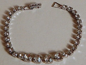 VINT RHINESTONE BRACELET PRONG SET GLITZ! - Picture 1 of 3