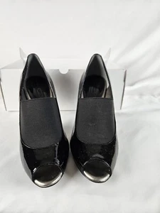NIB! Banana Republic Size 7 Layla Black Patent Leather High Heels Orig $120 - Picture 1 of 10