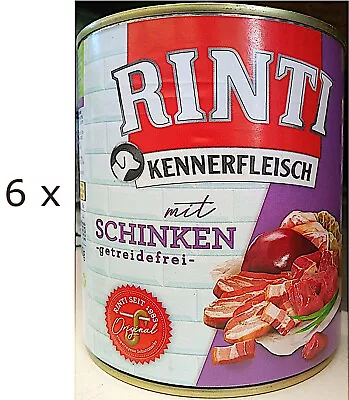 (EUR 5,77 / kg) Rinti Kennerfleisch mit Schinken - getreidefrei: 6 Dosen x 800 g - Bild 1 von 4