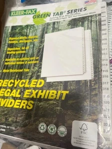 KLEER-FAX Green Tab 83301 Series Legal Exhibit Dividers 23 per pack 302-325(2B) - Picture 1 of 4