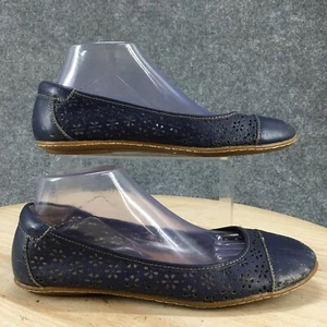 Softspots Shoes Womens 9.5 M Cut Out Ballet Flats Blue Leather Casual Comfort - Picture 1 of 20