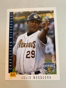 Julio Mosquera Card 2019 Charleston River Dogs Team Card