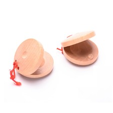 2pcs Spanish Flamenco Wooden Castanets Percussion Rhythm Musical Instrument