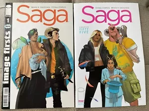 SAGA #1 IMAGE FIRSTS + SAGA #55 (2022) STAPLES / VAUGHAN IMAGE NM - Bild 1 von 3