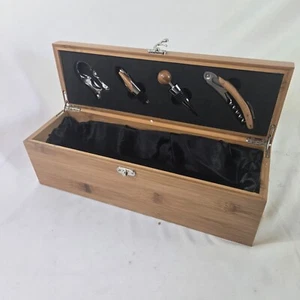 Wein Geschenkbox mit Zubehör Set Bambus Holz - Bild 1 von 6