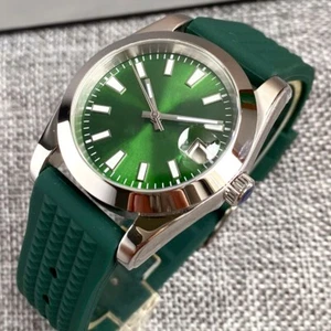 200M Tauchen 36MM NH35 Sunburst grünes Zifferblatt Lume Automatik Herrenuhr Gummiband - Bild 1 von 7