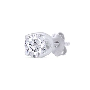 1/2 - 2 Ct Single Round Diamond Stud in 14k Gold Earrings Lab Grown - Picture 1 of 10