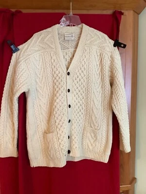 Suéter Gaeltarra Para Hombre XL 46 Tejido a Mano Cárdigan Grueso Pescador Irlanda Foto 1 de 4