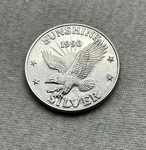*1990 Sunshine Mining One Troy Ounce .999 Fine Silver Round Coin* - Picture 1 of 13