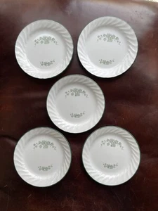 5er SET CORELLE CORNING CALLAWAY GRÜNER EFEU 7 ZOLL BROTBUTTER SALATTELLER - Bild 1 von 9
