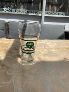 NEW YORK JETS NFL VINTAGE FOOTBALL COCA COLA DRINKING GLASS - Picture 1 of 4