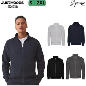 Awdis Mens Full Zip Up Sweatshirt Jacket | Plain Casual Zipped Sweat Top Jumper - Picture 1 of 9