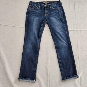 Lucky Brand Jeans Women 4/27 Dark Blue Denim Stretch Sweetn Straight Capri 31x27 - Picture 1 of 14