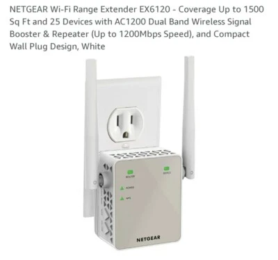 NETGEAR AC1200 Wi-Fi Range Extender - EX6120 - Image 1 of 4