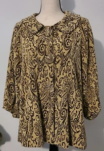CHAQUETA SWING DE TERCIOPELO PARA MUJER MAREADA LIZZIE ESTAMPADO CACHEMIRA MEZCLA ALGODÓN TALLA LG - Imagen 1 de 8
