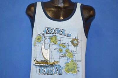 Camiseta sin mangas vintage años 80 ALOHA HAWAII ISLANDS TOURIST MAUI KAUAI MEDIANA M Foto 1 de 4