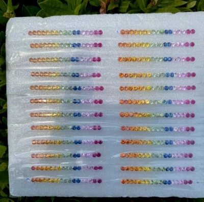2.7mm 1 Line 100% Natural Rainbow Sapphire Fancy Color Sapphire 17pcs - Image 1 of 3