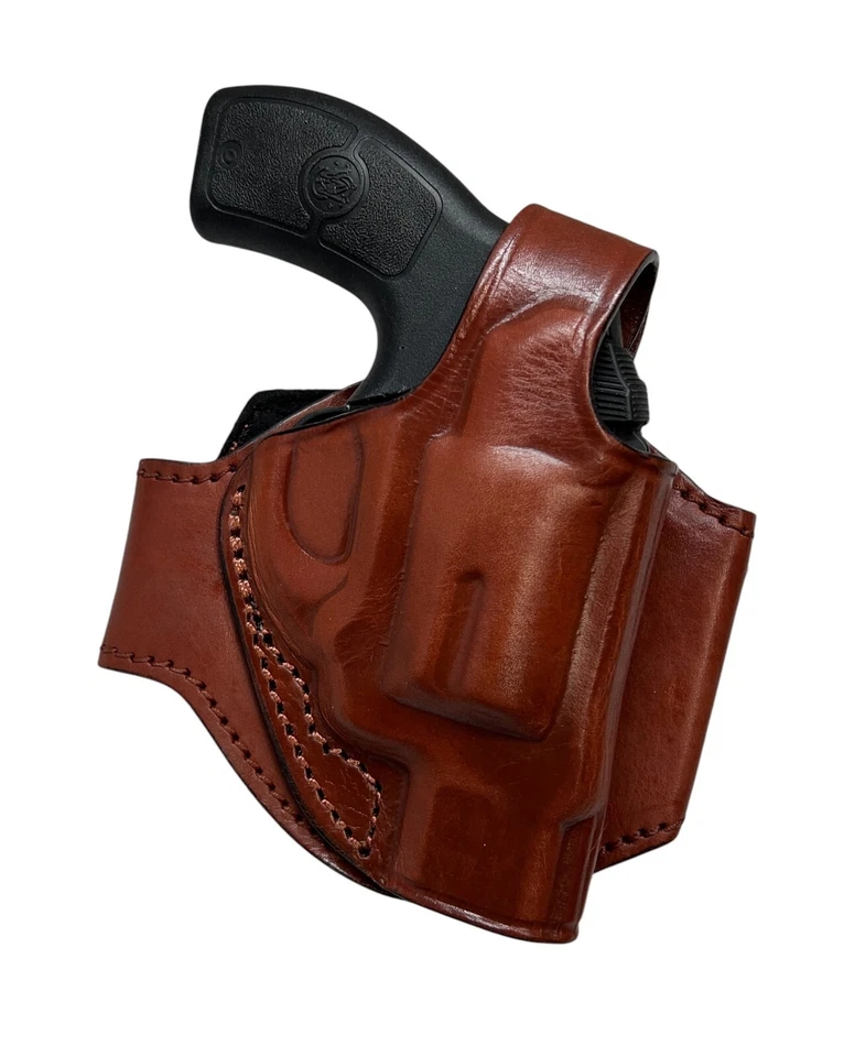 Funda al tobillo de cuero marrón para mano derecha para revólver S&W M&P BODYGUARD 38 Foto 1 de 4