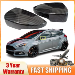 Carbon Fiber Rearview Side Mirror Cover Cap For 2012-2018 Ford Focus MK3 US - Picture 1 of 14