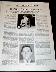 CHARLES LINDBERGH BABY 1934 BRUNO HAUPTMANN ARRESTED NEWS & PHOTO FEATURE - Picture 1 of 1