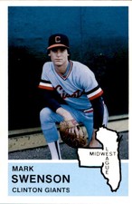1982 Clinton Giants Fritsch #31 Mark Swenson Huntington Beach Lakewood CA Card