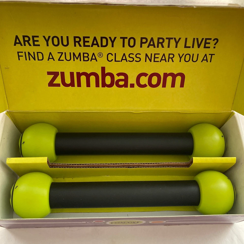 Zumba Toning Sticks Set of 2 Green Shaker Workout Weights 1 lb ea - Image 1 of 1