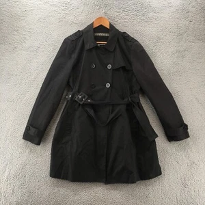 Kenneth Cole Reaction Peacoat Jacket Womens One Size Black Long Sleeve Belt - Picture 1 of 12