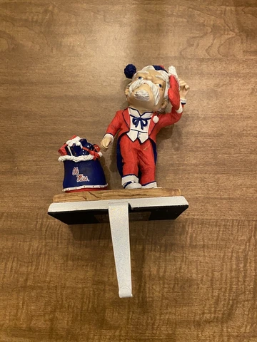 Vintage Ole Miss Mascot Colonel Reb Stocking Hanger RARE Cover
