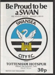 Aug 80 SWANSEA CITY v TOTTENHAM HOTSPUR friendly - Picture 1 of 1