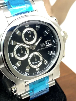 Oceanaut男士腕表OC0821石英计时码表黑色表盘银色钢49毫米 — 第 1/4 张图片